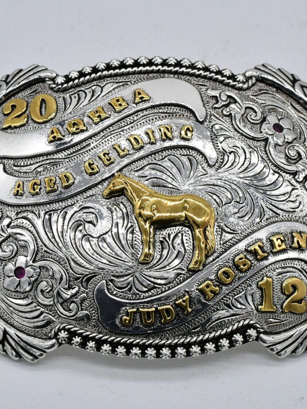 Lone Star Silversmith Custom 2012 AQHBA Trophy Western Belt Buckle